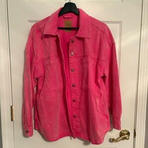 Gap Hot Pink Shacket Size Medium Petite